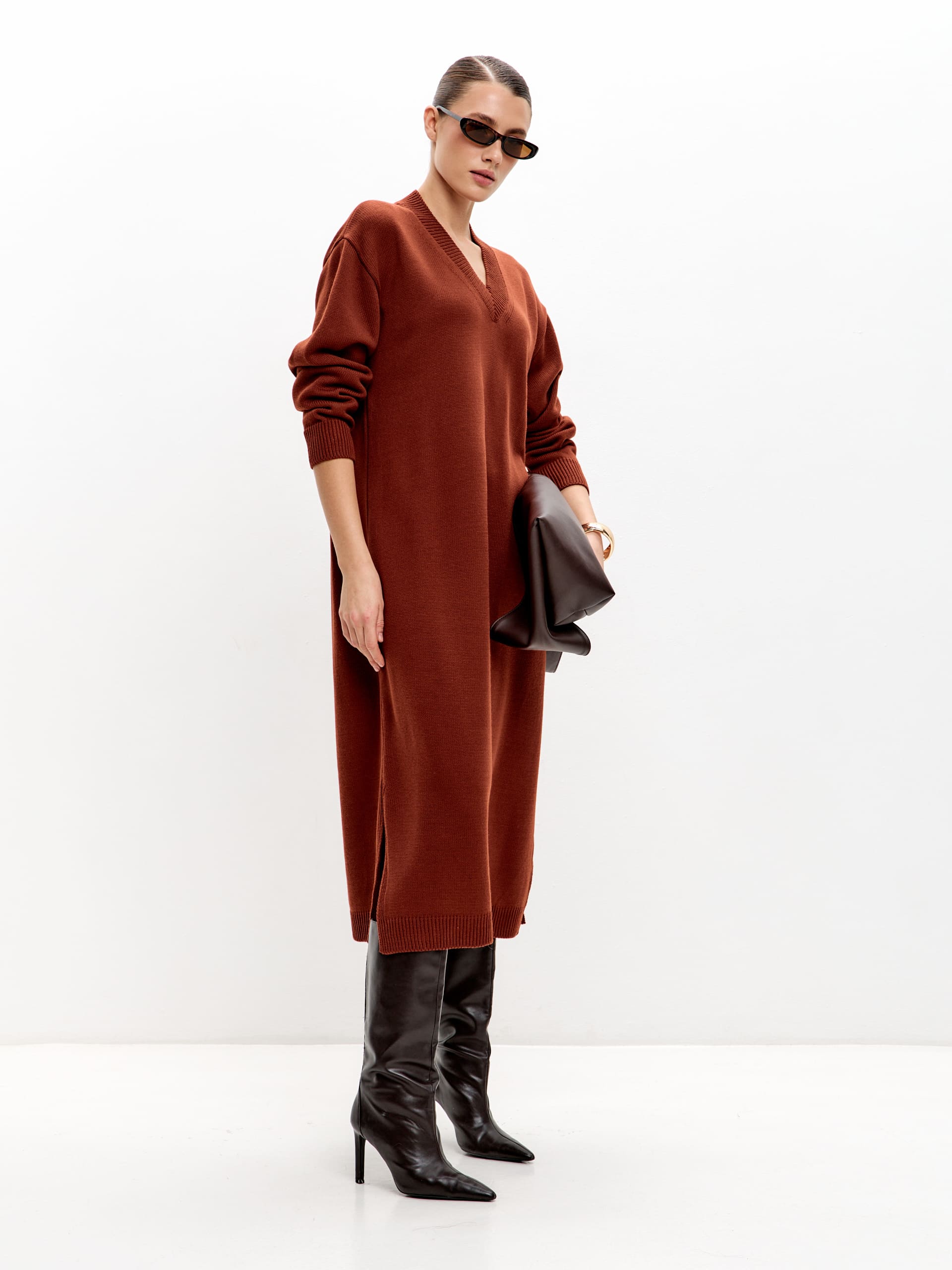 Платье женское 262-2916 Мультитекс. Цвет кирпичный.