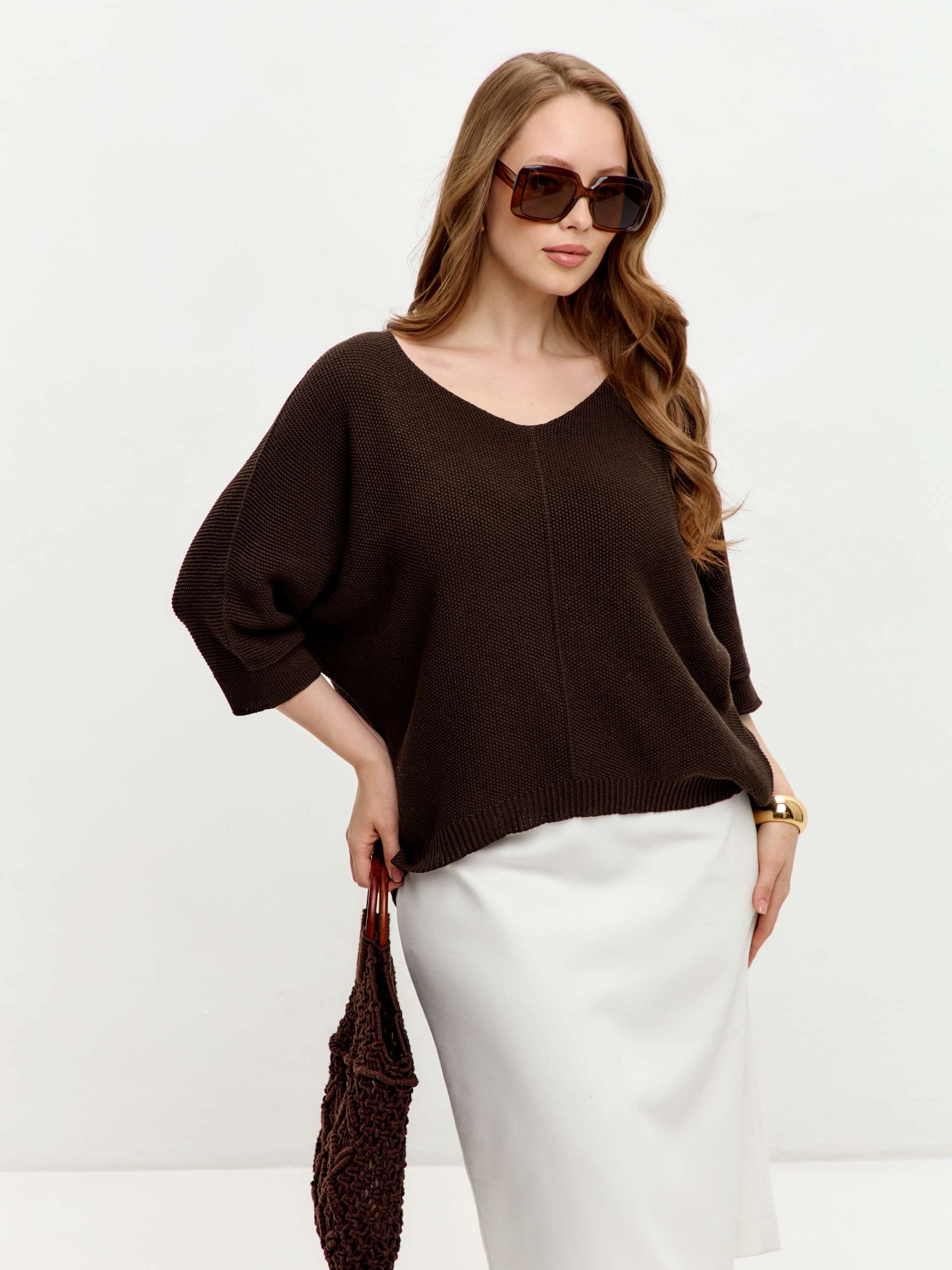 Джемпер женский 213-5643 Мультитекс. Цвет шоколад.