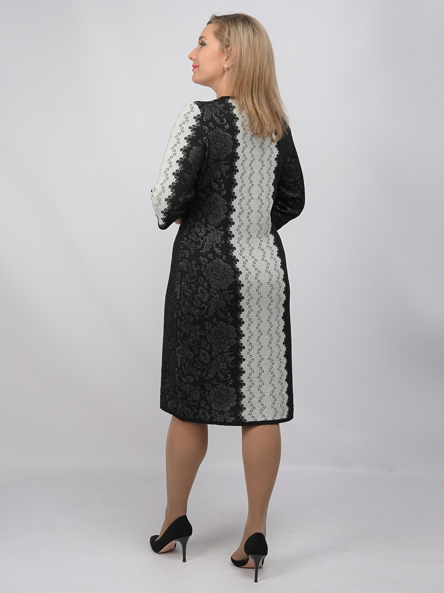 Платье женское 261-3528 Мультитекс. Цвет чёрный+серебро.