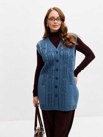 Жилет женский 241-8219 Мультитекс. Цвет дымчатая джинса