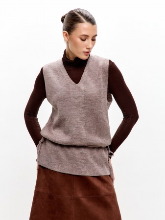 Жилет женский 241-1490 Мультитекс. Цвет бежевый меланж.