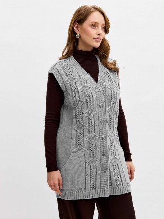 Жилет женский 241-8219 Мультитекс. Цвет серый меланж.