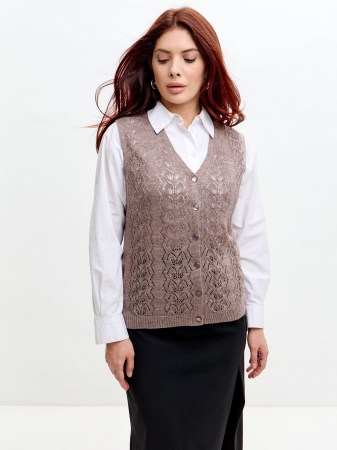 Жилет женский 241-9884 Мультитекс. Цвет бежевый меланж.