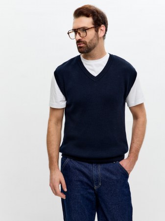 Жилет мужской 141-1536 Мультитекс. Цвет синий тёмный.