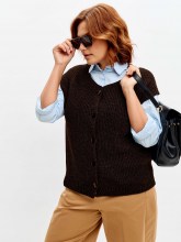 Жилет женский 241-2723 Мультитекс. Цвет коричневый меланж.