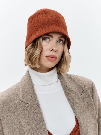 Шапка женская 291-5644 Мультитекс. Цвет кирпичный.