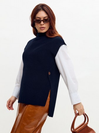 Жилет женский 241-7402 Мультитекс. Цвет синий.