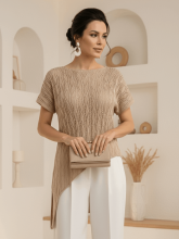 Джемпер женский 214-5645 Мультитекс. Цвет бежевый.