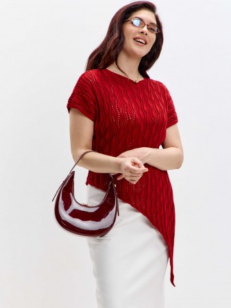 Джемпер женский 214-5645 Мультитекс. Цвет красный тёмный.