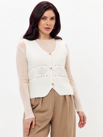 Жилет женский 241-4378 Мультитекс. Цвет белый.